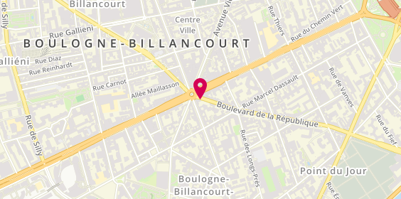 Plan de Jeanne RIBIERRE - Psychologue Boulogne-Billancourt, 93 Boulevard de la République, 92100 Boulogne-Billancourt