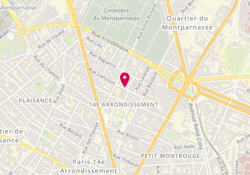 Plan de PIERRET Nadège, 18 Rue Liancourt, 75014 Paris