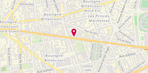 Plan de Hevy Nadjar - Psychologue clinicienne, 74 Route de la Reine, 92100 Boulogne-Billancourt