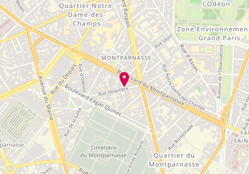 Plan de Psychologue clinicienne, 12 Rue Delambre, 75014 Paris