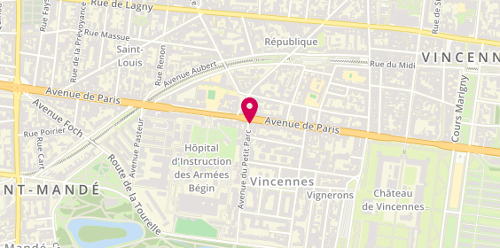 Plan de SIMON Fabienne, 1 avenue du Petit parc, 94300 Vincennes