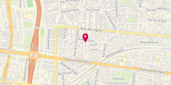 Plan de BELLALOU Martine, 12 Rue Georges Huchon, 94300 Vincennes