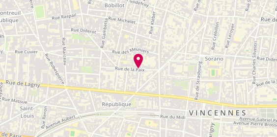 Plan de VIGNON Anne-Laure, 18 Rue Paix, 94300 Vincennes