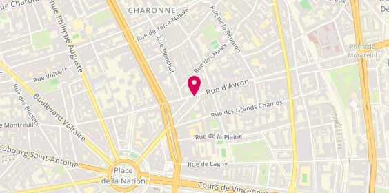 Plan de Flavie Legue Psychologue, 18 Rue d'Avron, 75020 Paris