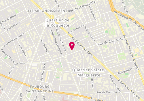 Plan de Peggy CAPERET Psychologue, 97 Rue de Charonne, 75011 Paris