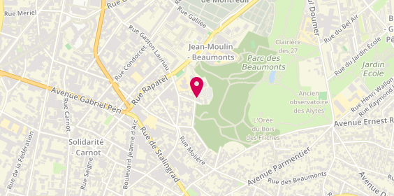 Plan de Psychologue Montreuil Brigitte BARON, 15 Rue des Ormes, 93100 Montreuil