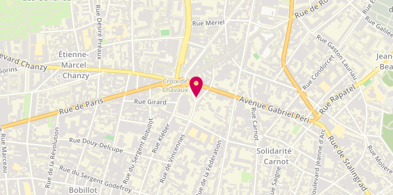 Plan de Valérie TOUZE - Psychologue, 7 Rue de Vincennes, 93100 Montreuil