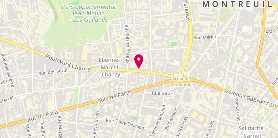 Plan de DRONET Marie Alice, 68 Boulevard Chanzy, 93100 Montreuil