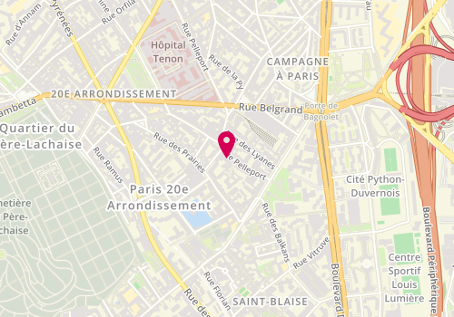 Plan de Vincent JOLY - psychologue pour enfant et adolescent, 23 Rue Pelleport, 75020 Paris