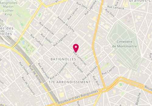 Plan de Du Chapelet Christine Psychologue à Paris, 36 Rue Lemercier, 75017 Paris