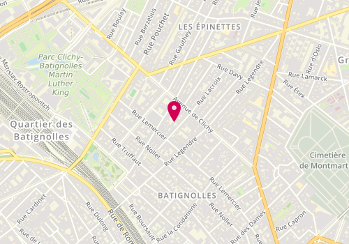 Plan de Olivia HEBRARD-Psychologue Paris 17, 14 Rue Clairaut, 75017 Paris