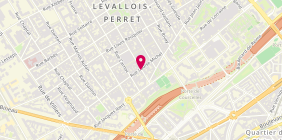 Plan de Psy à Levallois : Charlotte Papeians - CABINET PARAMÉDICAL LMR, 52 Rue Louise Michel, 92300 Levallois-Perret