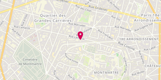 Plan de Olivia QUETIER Psychologue en ligne, 100 Rue Damrémont, 75018 Paris