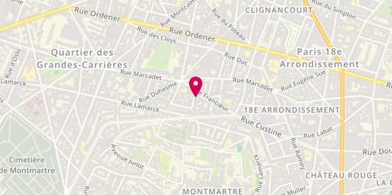 Plan de Catherine PRIMARD - Psychologue, 46 Rue des Saules, 75018 Paris