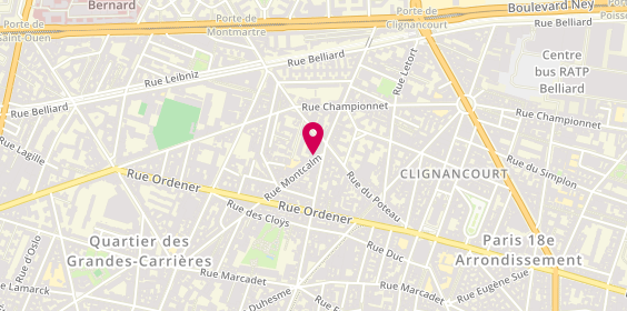 Plan de Willy FALLA - Cabinet de psychologie, 59 Rue Montcalm, 75018 Paris