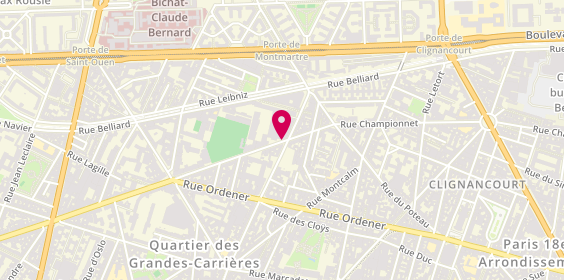 Plan de RUZIE Fanny, 136 Rue Championnet, 75018 Paris