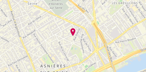 Plan de Valérie THOUVENIN, Psychologue, 26 Rue Montaigne, 92600 Asnières-sur-Seine