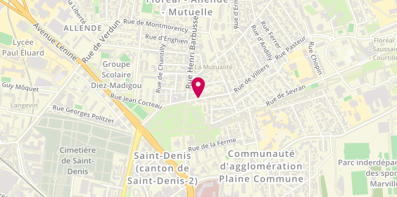 Plan de CABINET DE PSYCHOLOGIE Enfants - Adolescents - Adultes - Couples, 8 Rue d'Arnouville, 93200 Saint-Denis