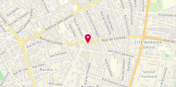 Plan de Olivier BARBIN psychologue, 74 Rue de Cernay, 51100 Reims