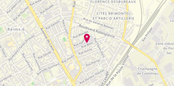 Plan de DEROO Anne, 43 Rue Belin, 51100 Reims