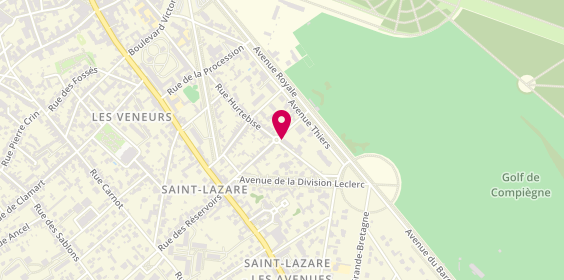 Plan de HELLUY LAFONT Martine, 45 Rue Hurtebise, 60200 Compiègne