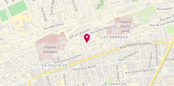 Plan de ALAIX Christophe, Clinique des Ormeaux
36 Rue Marceau, 76600 Le Havre