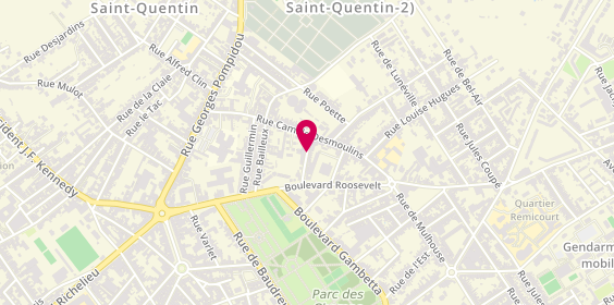 Plan de GHEMMOUR Hayat, Psychologue, 20 Rue du Général Legrand Girarde, 02100 Saint-Quentin