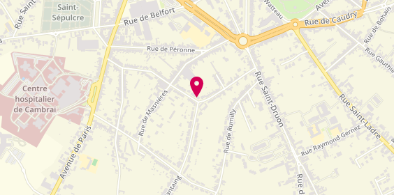 Plan de Christine Delcourt, psychologue, 48 Rue du Petit Bois, 59400 Cambrai
