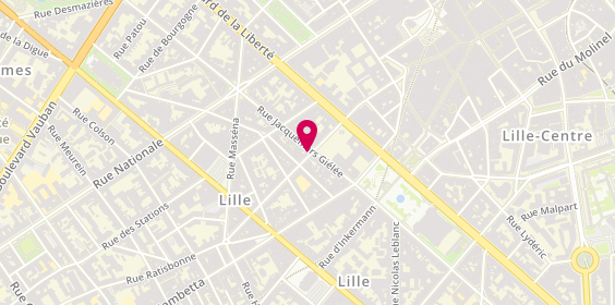 Plan de Julie GAIGNEUX, Psychologue clinicienne et Psychothérapeute à Lille, 70 Rue Jean Sans Peur, 59800 Lille