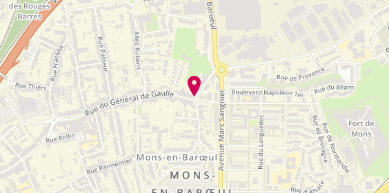 Plan de Sonia FALHOUT - Psychologue, sophrologue, EFT - Mons-en-Barœul et Lille, 265 Rue du Général de Gaulle, 59370 Mons-en-Barœul