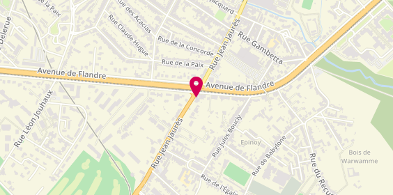 Plan de KALINOWSKI Marie-Line Psychologue Hypnothérapeute Villeneuve d'Ascq, 124 Rue Jean Jaurès, 59491 Villeneuve-d'Ascq